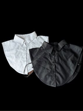 Detachable Shirt Collar Bibs - Black & White